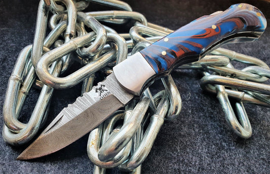 ODIN VIKING Damascus knife Odin Viking Edc, Light weight, UBUTT DESIGN KNIVES
