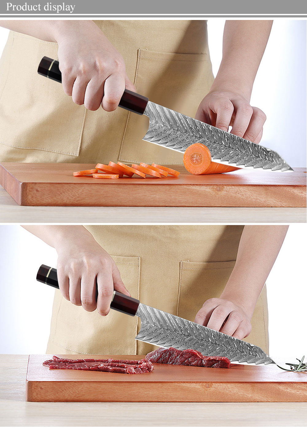 Sternsteiger Damastmesser Dragon Damastmesser Serie - Schwarz braun Griff