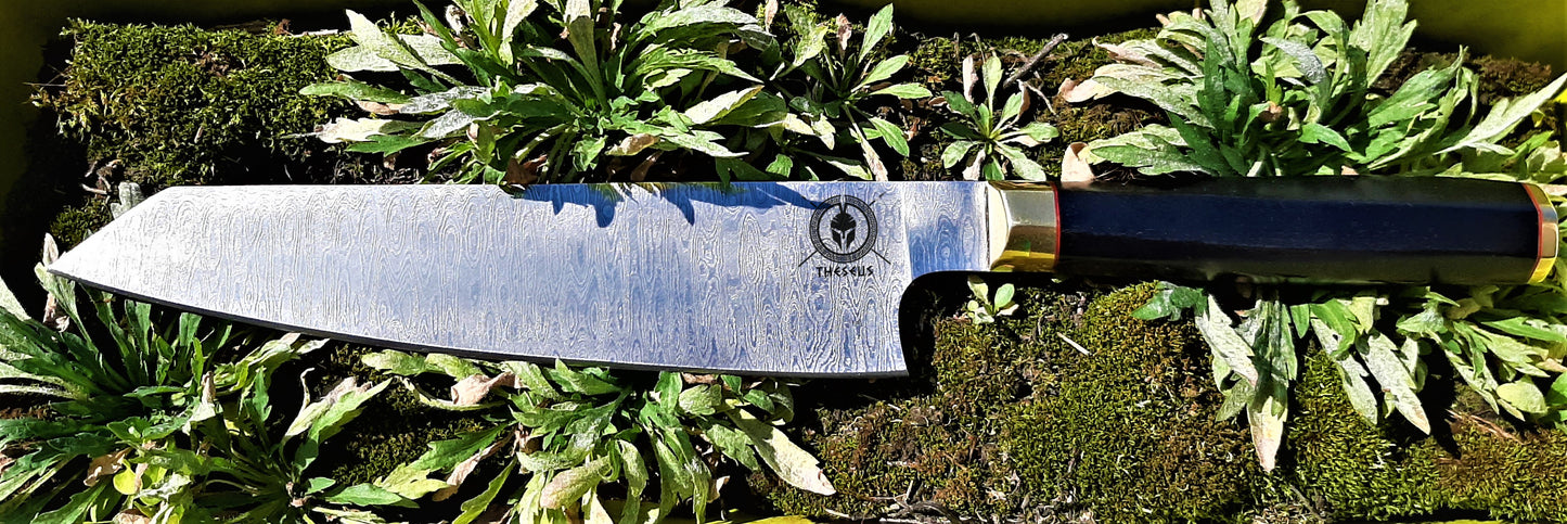 Theseus Gyuto Chefs Knife with wavy handle