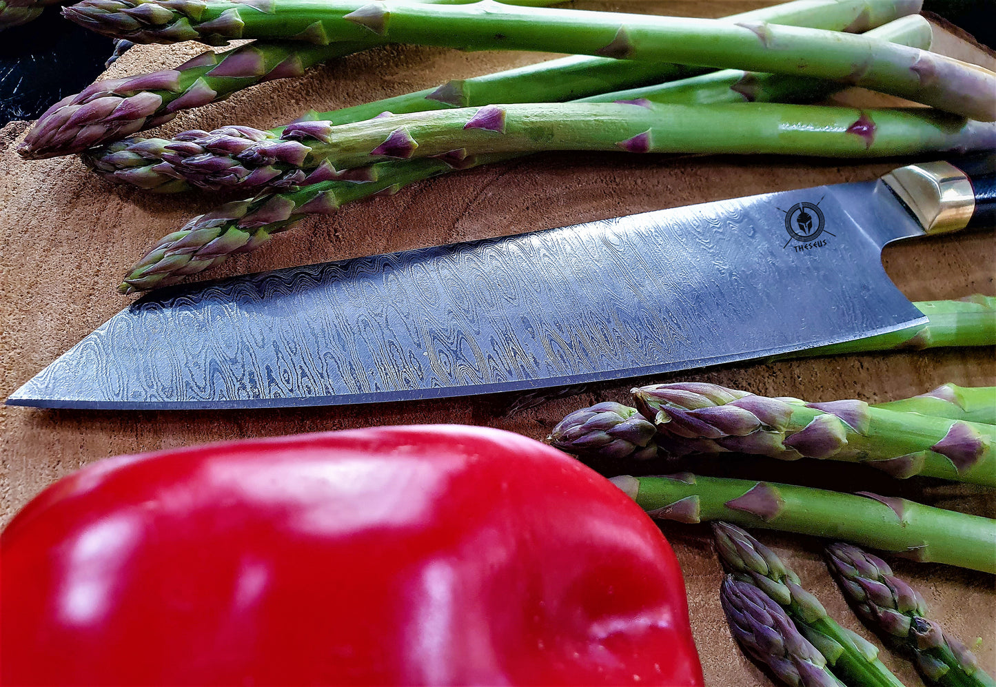 Theseus Gyuto Chefs Knife with wavy handle