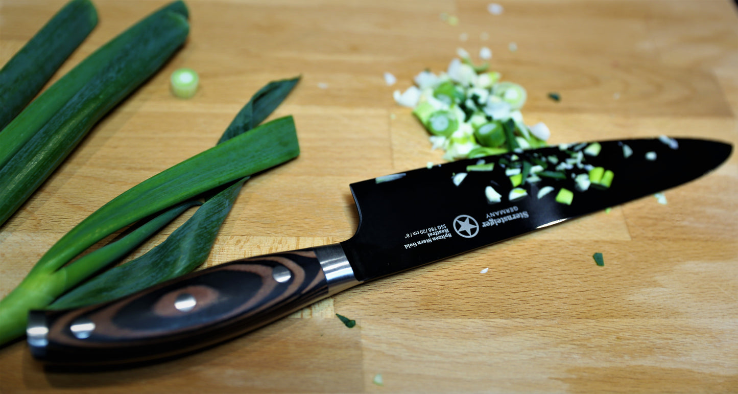 Cuchillo de chef (8"/20 cm) + cuchillo pelador (3,5"/10 cm) | Sternsteiger - Colección Titanio