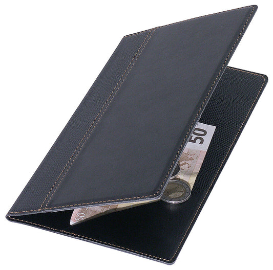 Sternsteiger professional invoice folder made of black fine artificial leather, neutral without print