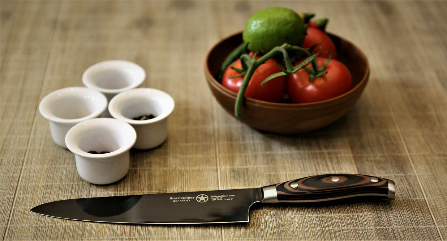 Cuchillo de chef (8"/20 cm) + cuchillo pelador (3,5"/10 cm) | Sternsteiger - Colección Titanio