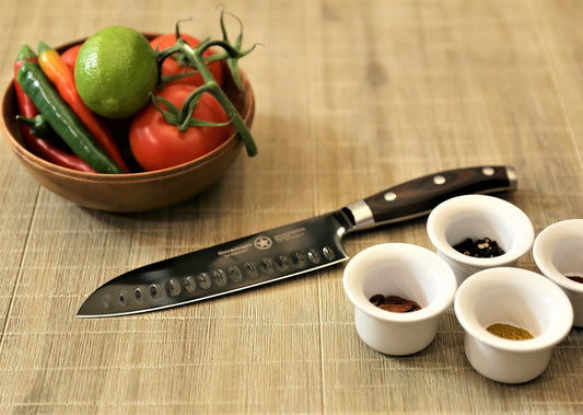 Cuchillo Santoku (7"/18 cm) + cuchillo pelador (3,5"/10 cm) | Sternsteiger - Colección Titanio