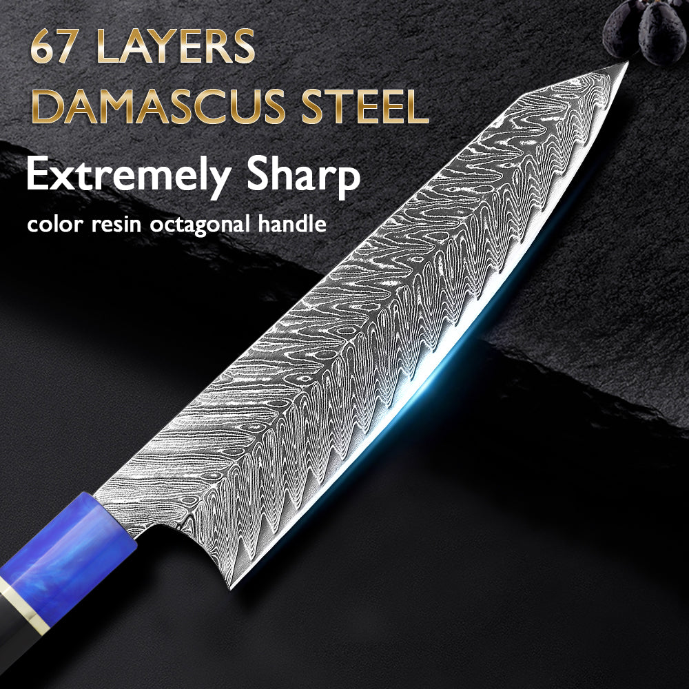 Sternsteiger Damascus Knife Dragon Damascus Knife Series - Black-Blue Handle