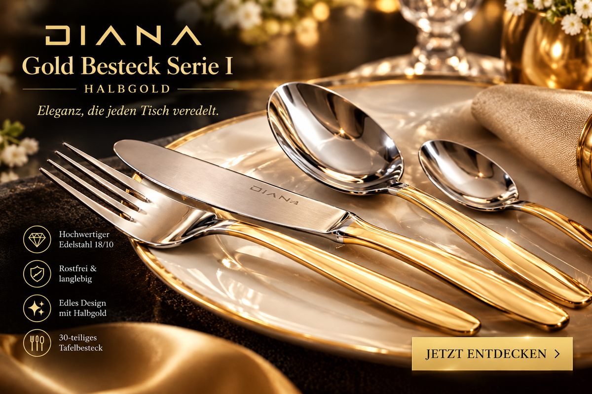 Diana Gold Tableware | Half Gold
