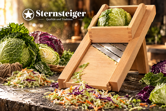 Sternsteiger vegetable slicer vegetable slicer cabbage slicer wood 3 knives + drawer L150 cm, wood 