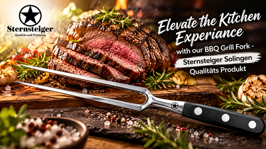 Sternsteiger 5-Inch Professional Stainless Steel Meat Fork | Ergonomic Carving & Grilling Fork