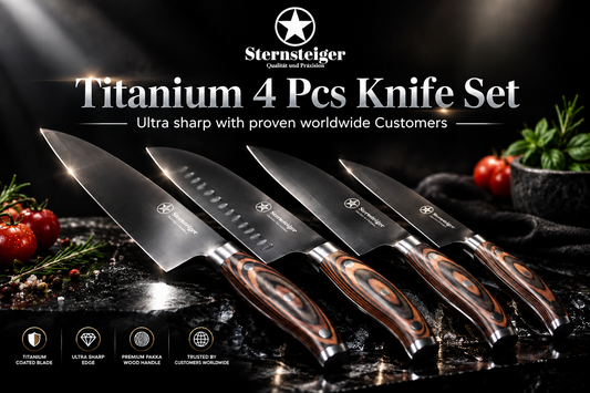 Kochmesser 4er-Set | Sternsteiger - Titanium Kollektion
